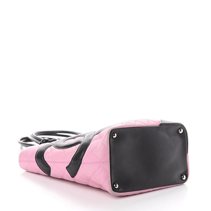 Chanel Calfskin Quilted Medium Cambon Tote Pink Black 3 of 9