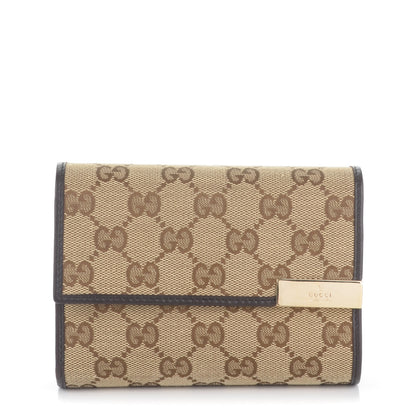 Gucci Monogram Compact Trademark Wallet Dark Brown 1 of 7