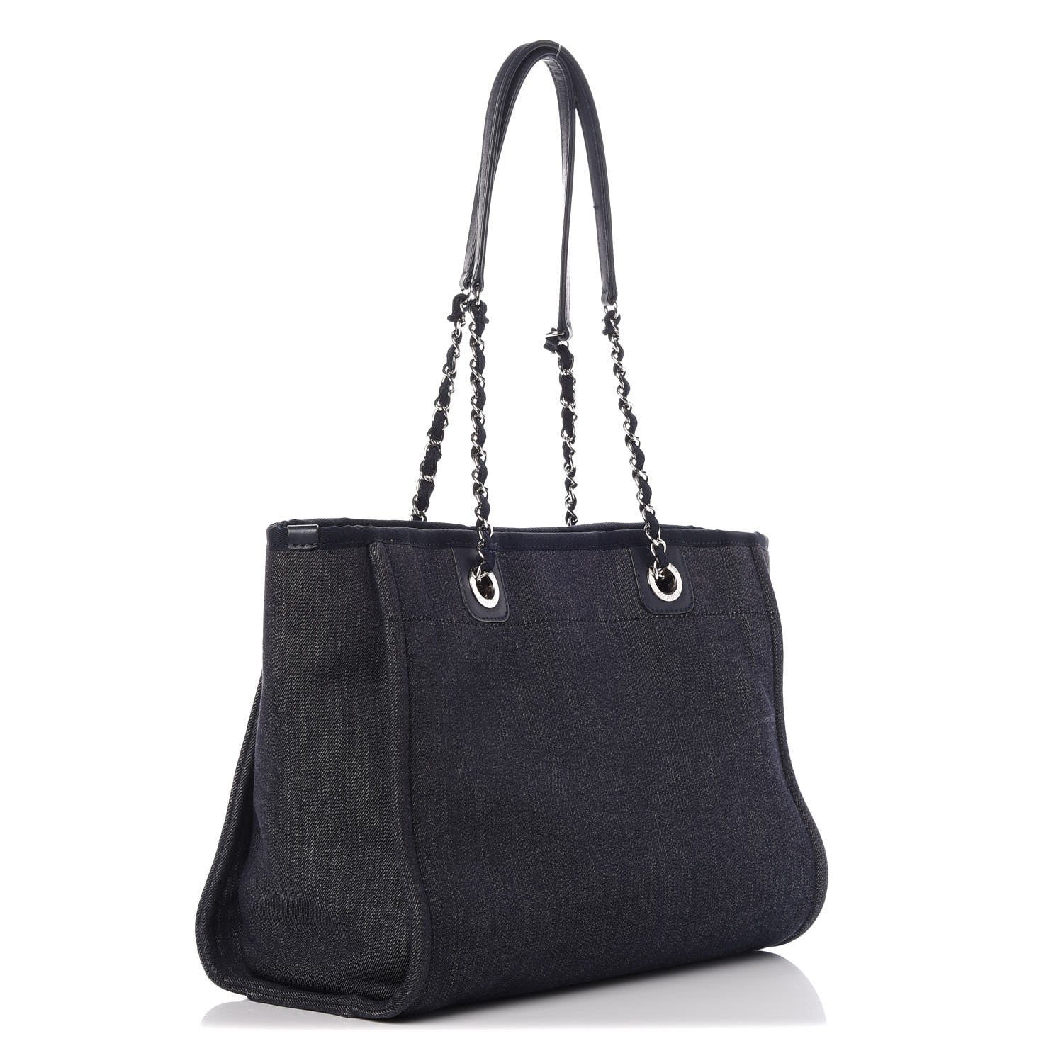 Chanel Canvas Small Deauville Tote Dark Blue 3 of 8