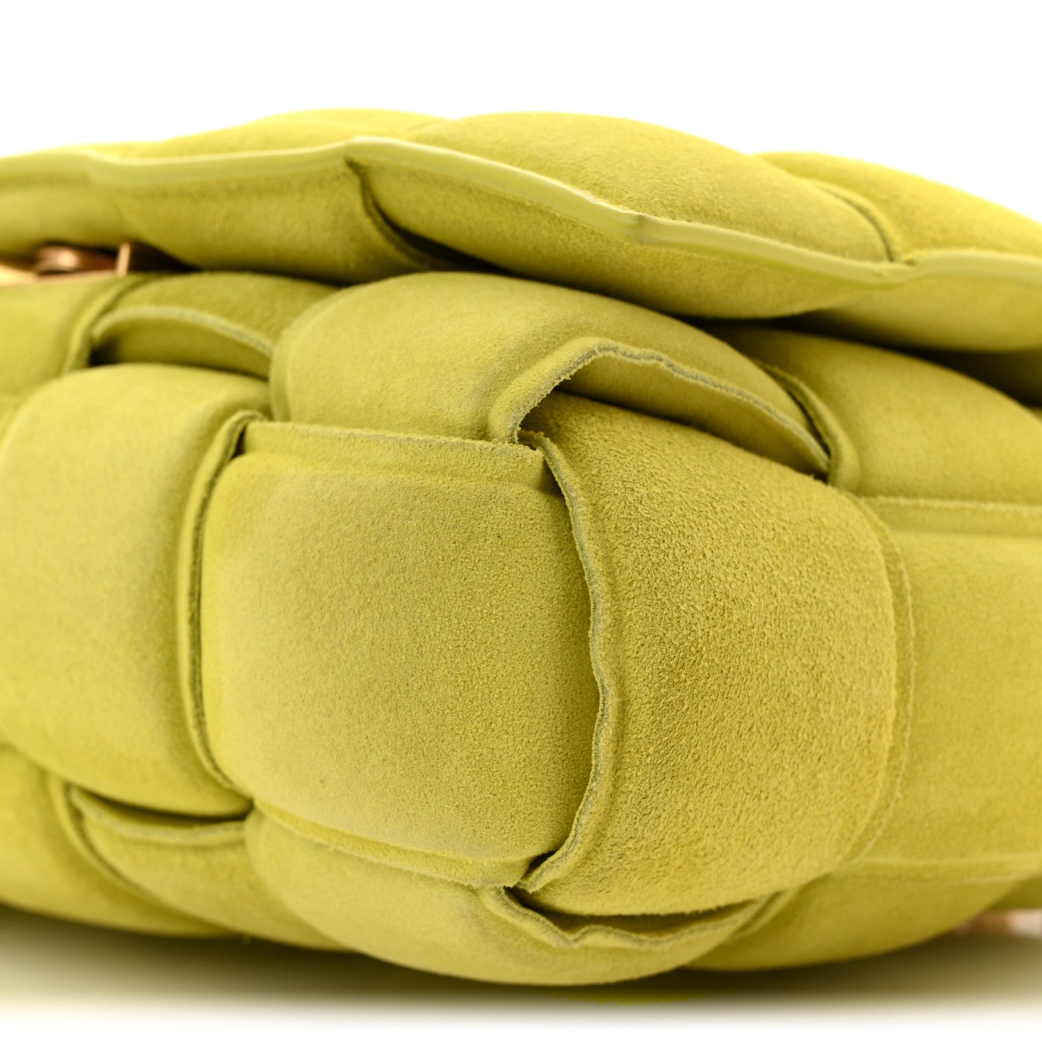 Bottega Veneta Suede Maxi Intrecciato Padded Chain Cassette Crossbody Bag Kiwi 19 of 21