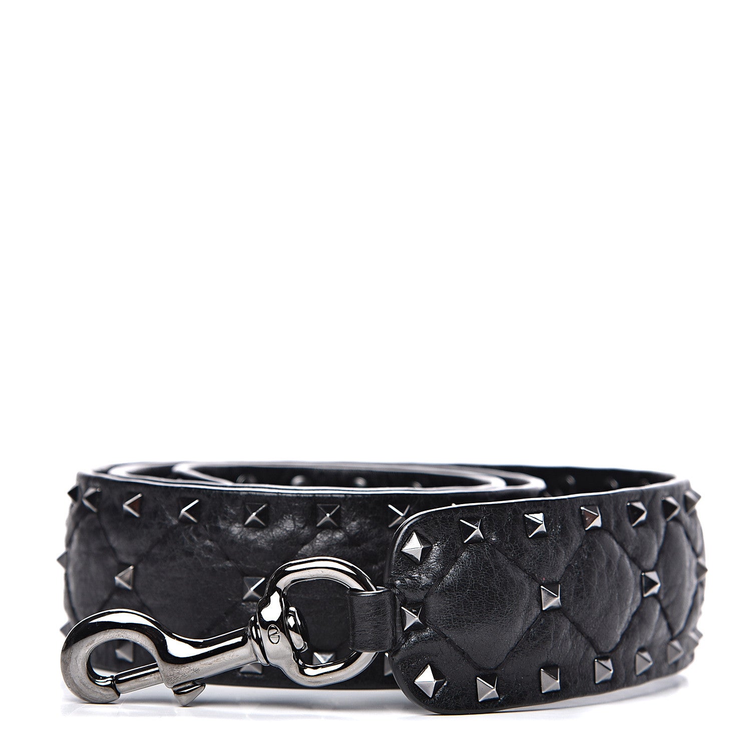 Valentino Garavani Craquele Nappa Rockstud Spike Shoulder Strap Black 1 of 3