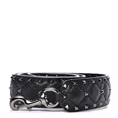 Valentino Garavani Craquele Nappa Rockstud Spike Shoulder Strap Black 1 of 3