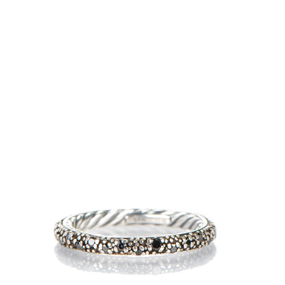 David Yurman Sterling Silver Black Diamond 3mm Midnight Melange Band Ring 48 4.5. 1 of 4