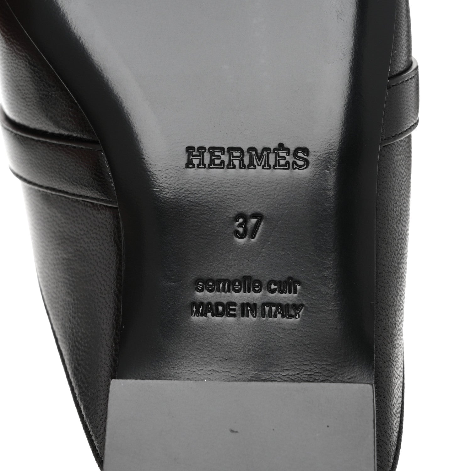 Hermes Goatskin Oz Mules 37 Black 7 of 10