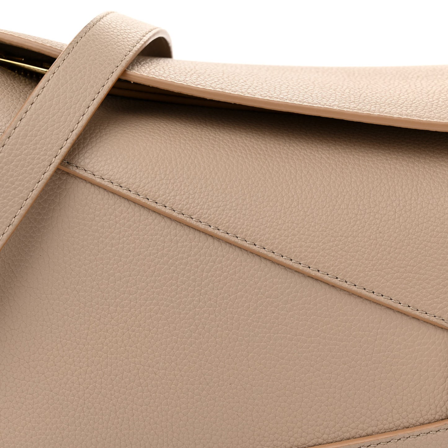 Grained Calfskin Small Puzzle Edge Bag Sand