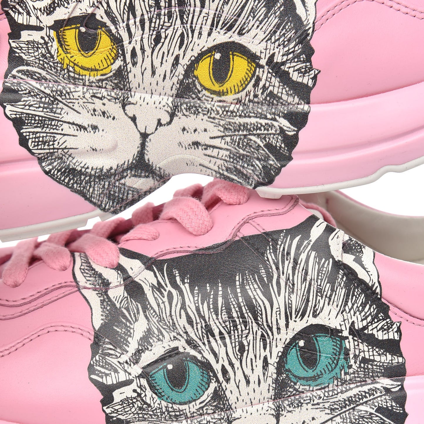 Calfskin Mystic Cat Rhyton Sneakers 38 Sugar Pink