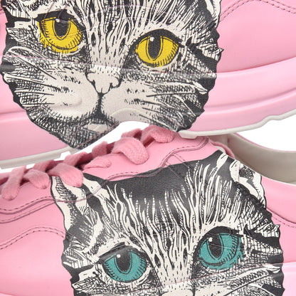 Gucci Calfskin Mystic Cat Rhyton Sneakers 38 Sugar Pink 7 of 9
