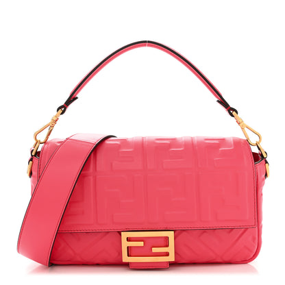 Fendi Nappa FF 1974 Embossed Baguette Lampone 1 of 10