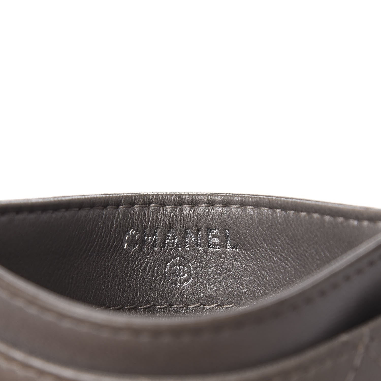 Chanel Lambskin Quilted CC Card Holder Dark Grey 6 of 13