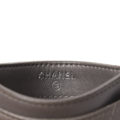 Chanel Lambskin Quilted CC Card Holder Dark Grey 6 of 13
