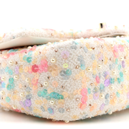 Chanel Tweed Sequin Mini Rectangular Flap White Multicolor 9 of 11