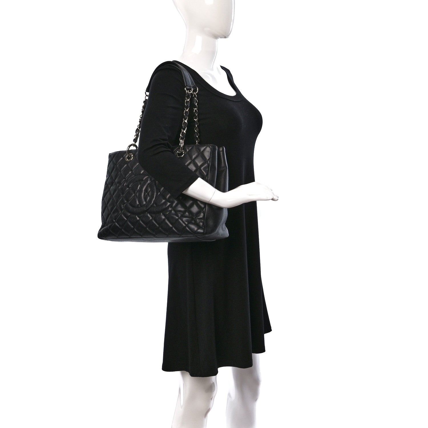 Chanel Caviar Quilted Grand Shopping Tote GST Black 2 of 11