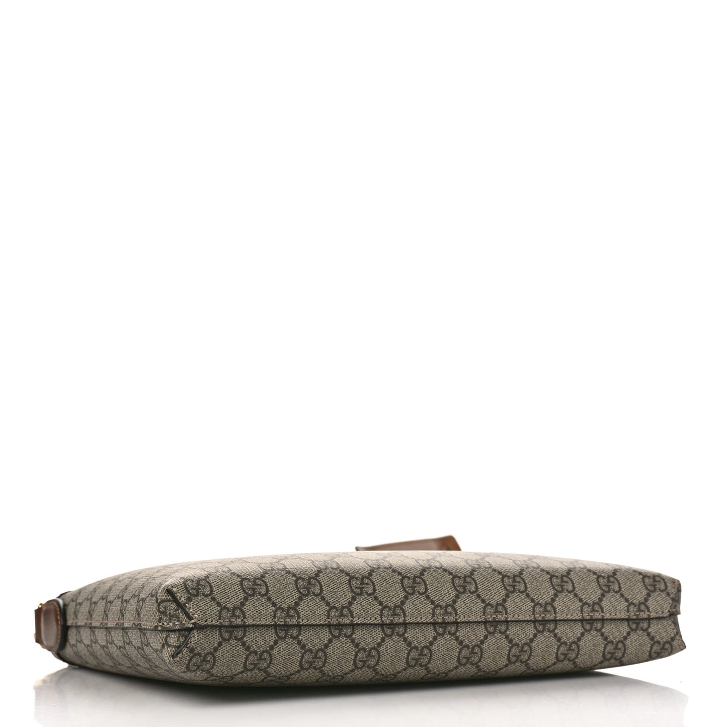GG Supreme Monogram Azalea Calfskin Retro Interlocking G Wristlet Messenger Bag Beige Ebony Brown Sugar
