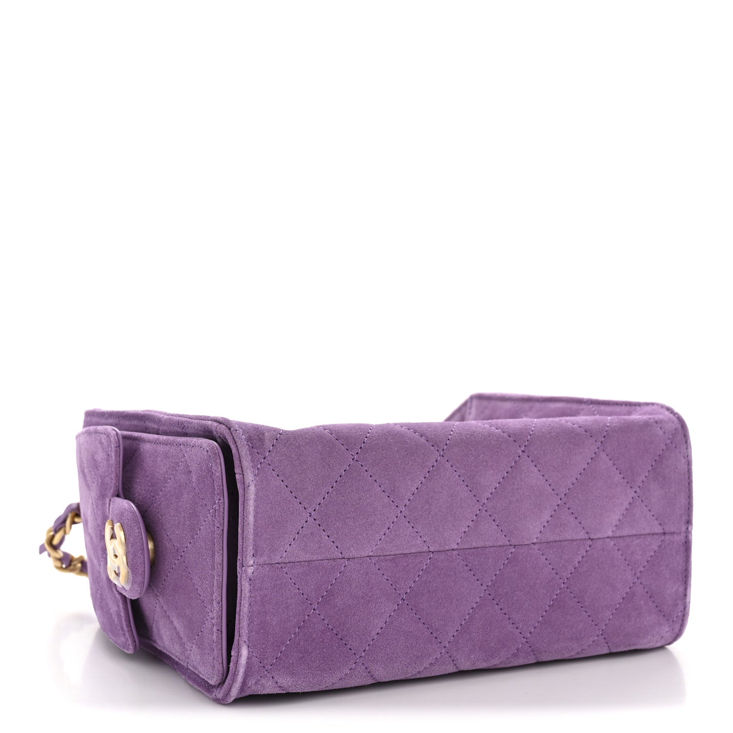 Chanel Suede Quilted Mini Chanel 25 Handbag Purple 4 of 10