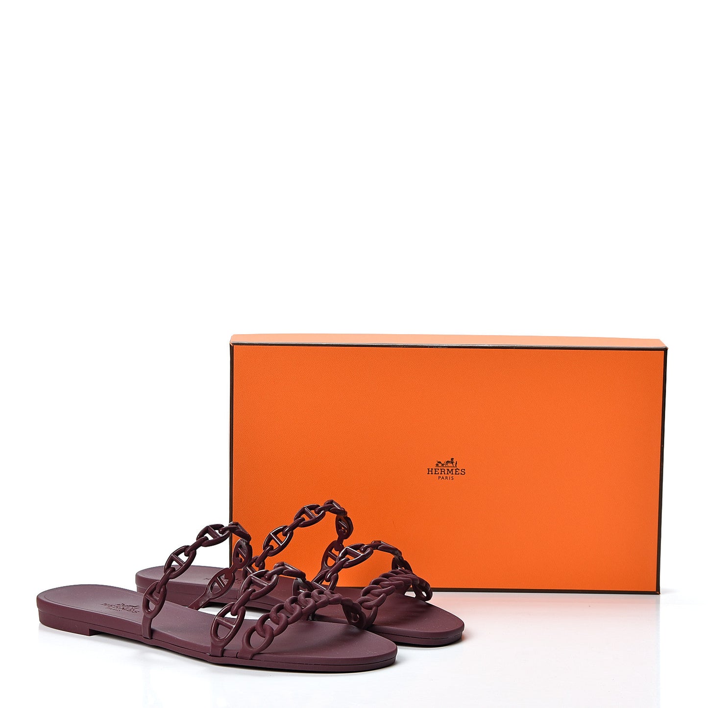 Rubber Chaine d'Ancre Rivage Sandals 37 Bordeaux