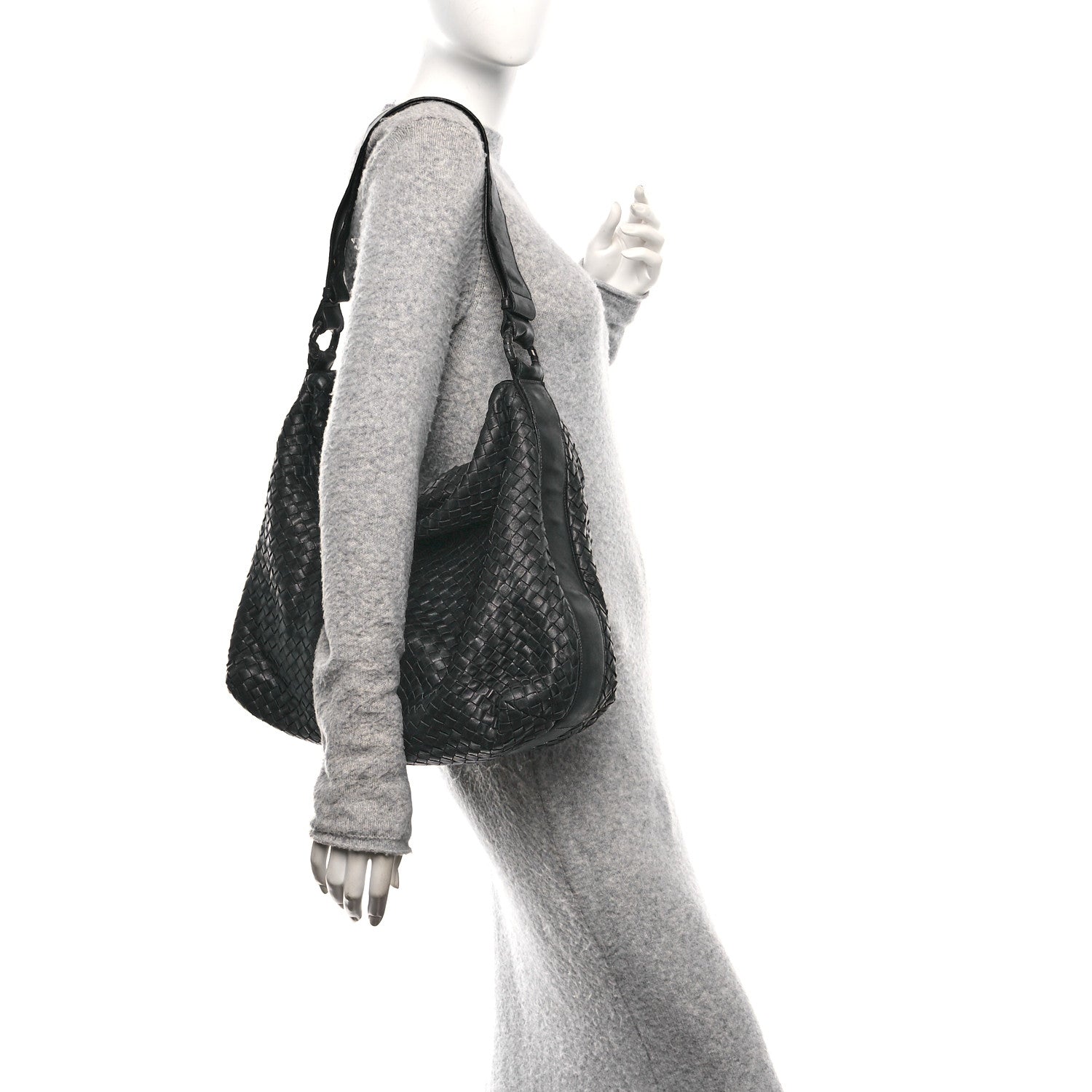 Bottega Veneta Nappa Intrecciato Hobo Navy 3 of 9