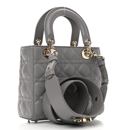 Christian Dior Lambskin Cannage Small My ABCDior Lady Dior Grey 3 of 10