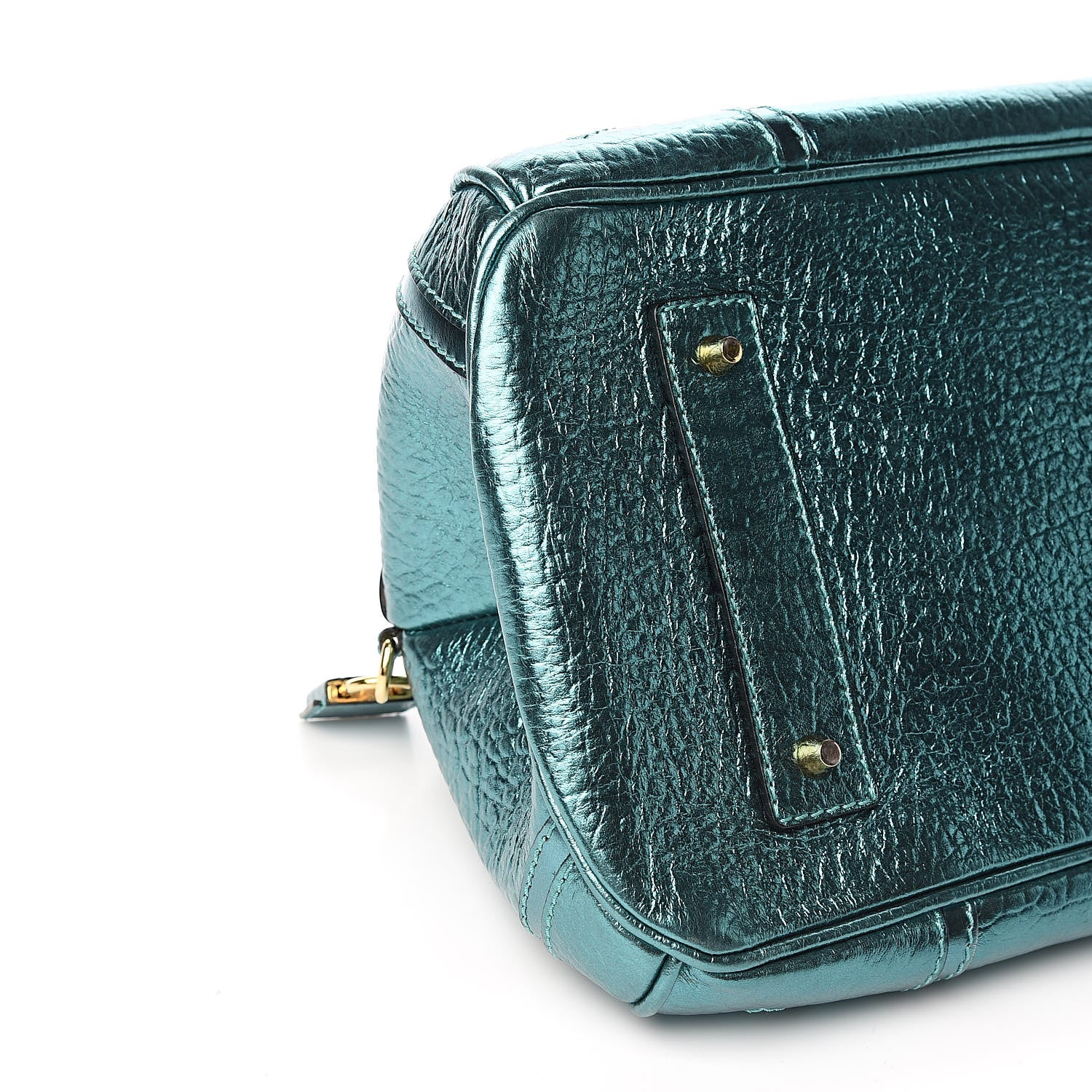 Burberry Metallic Calfskin Blaze Satchel Petrol Blue 9 of 12