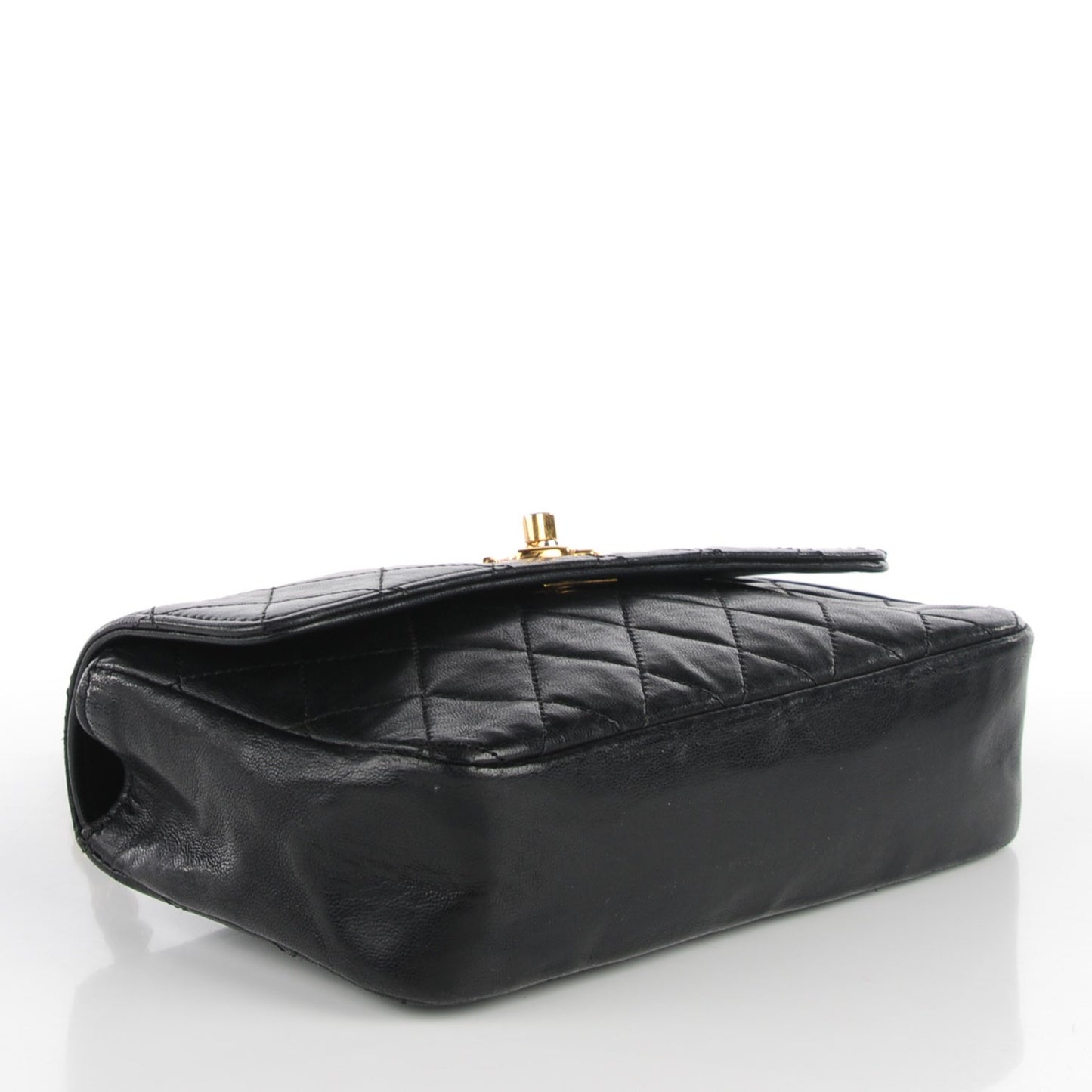 Lambskin Quilted Mini Rectangular Flap Black