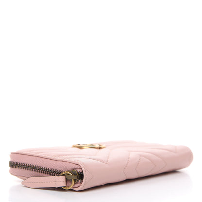 Gucci Calfskin Matelasse GG Marmont Zip Around Wallet Perfect Pink 4 of 6