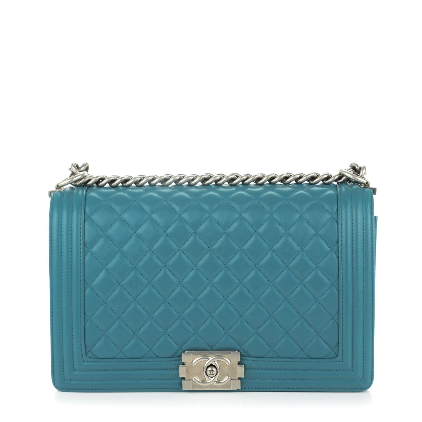 Lambskin Quilted New Medium Boy Flap Dark Turquoise