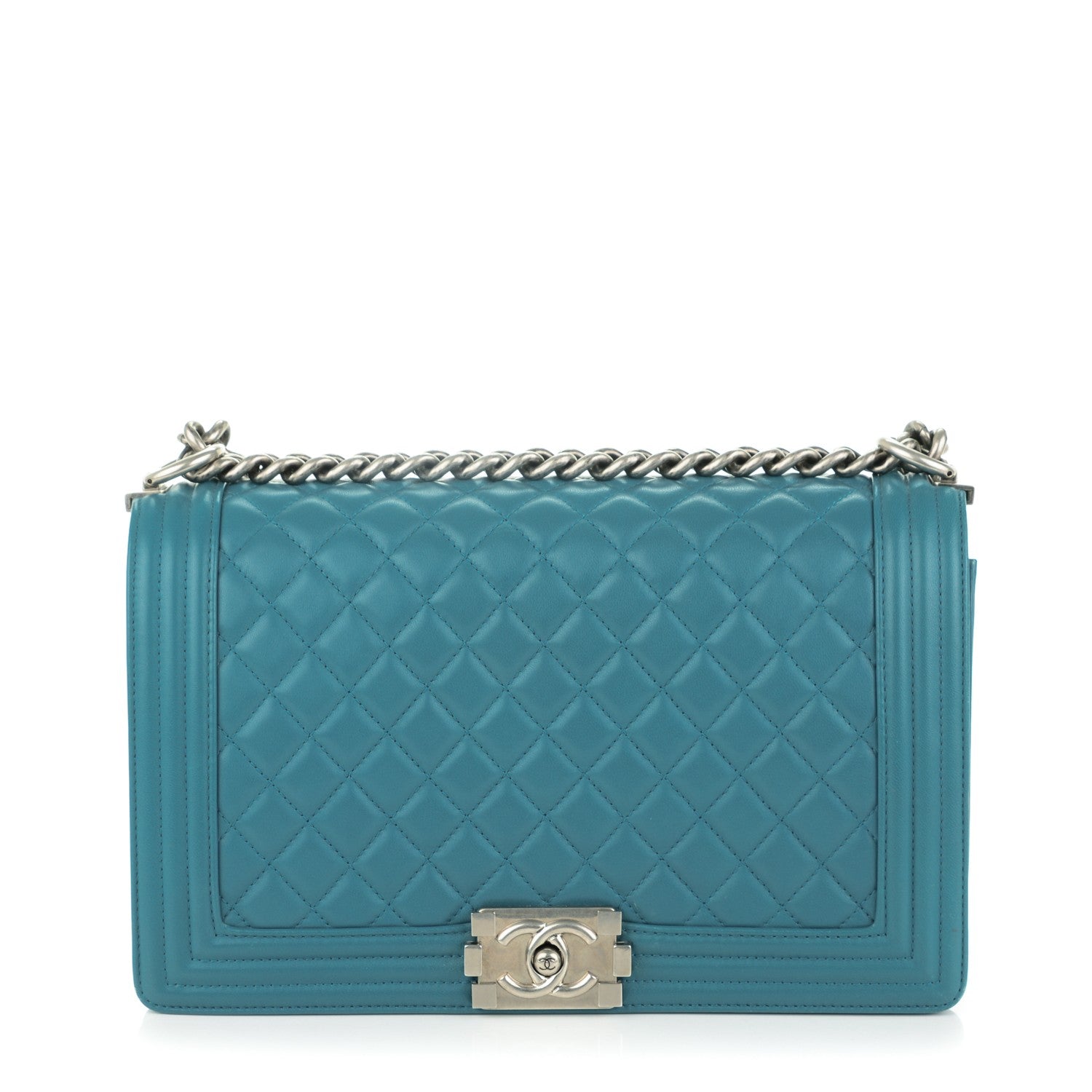 Chanel Lambskin Quilted New Medium Boy Flap Dark Turquoise 1 of 8
