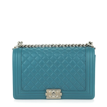 Chanel Lambskin Quilted New Medium Boy Flap Dark Turquoise 1 of 8
