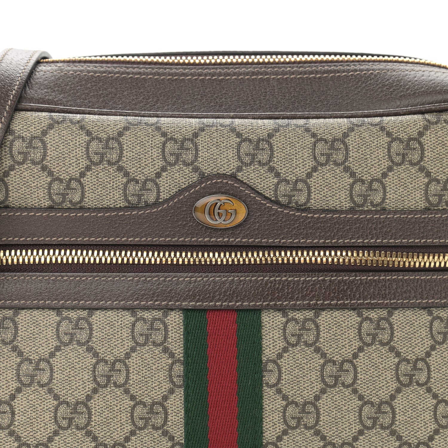 Gucci GG Supreme Monogram Web Small Ophidia Shoulder Bag Brown 8 of 14