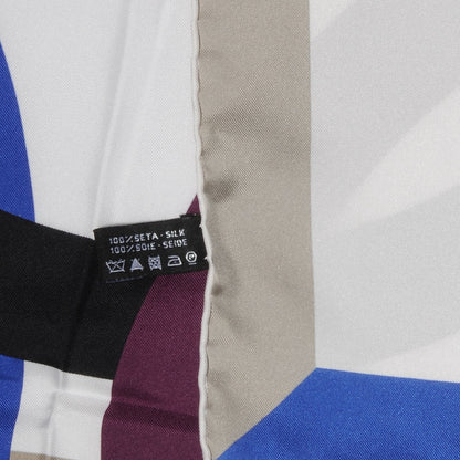 Chanel Silk CC Logo Square Scarf Multicolor White 4 of 4