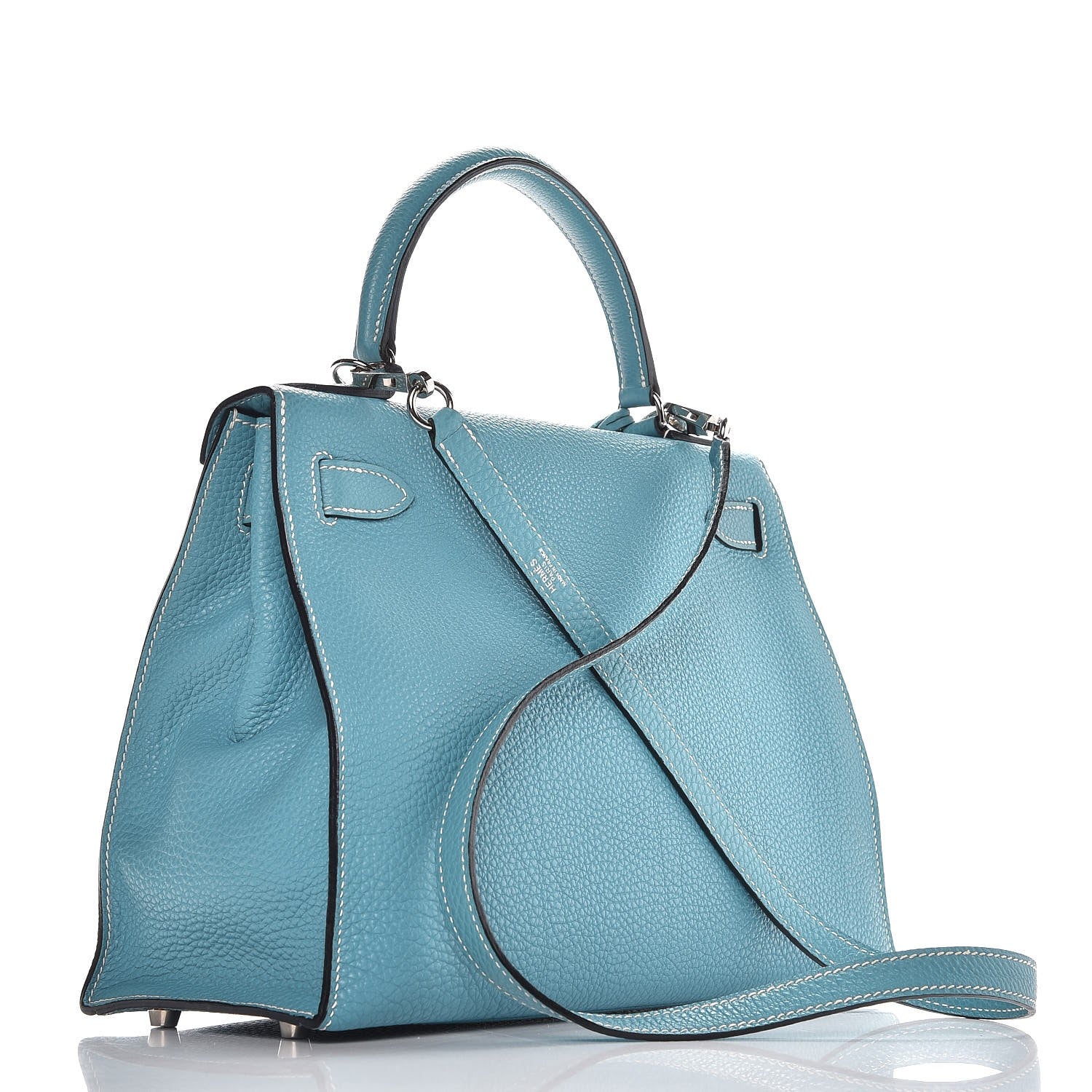 Hermes Togo Sellier Kelly 28 Blue Jean 3 of 37