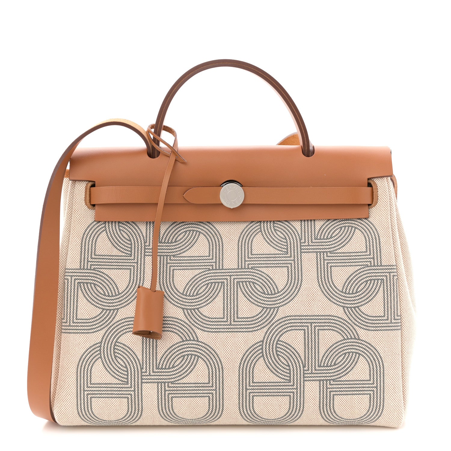 Hermes H Plume Canvas Vache Hunter Circuit 24 Herbag Zip Retourne 31 Gris Meyer Ecru Beige Naturel 1 of 12