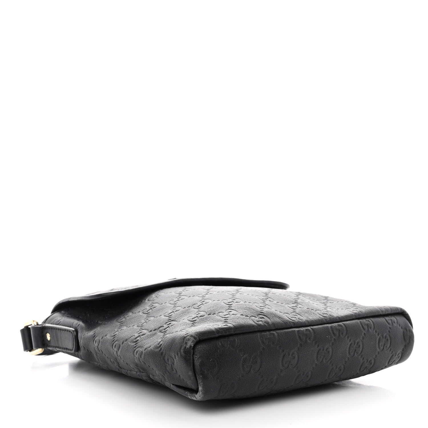 Gucci Guccissima Small Flap Messenger Bag Black 4 of 13