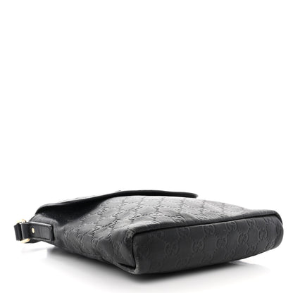 Gucci Guccissima Small Flap Messenger Bag Black 4 of 13