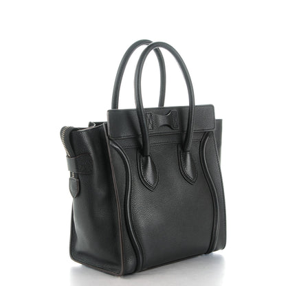 Celine Drummed Calfskin Micro Luggage Black 3 of 8