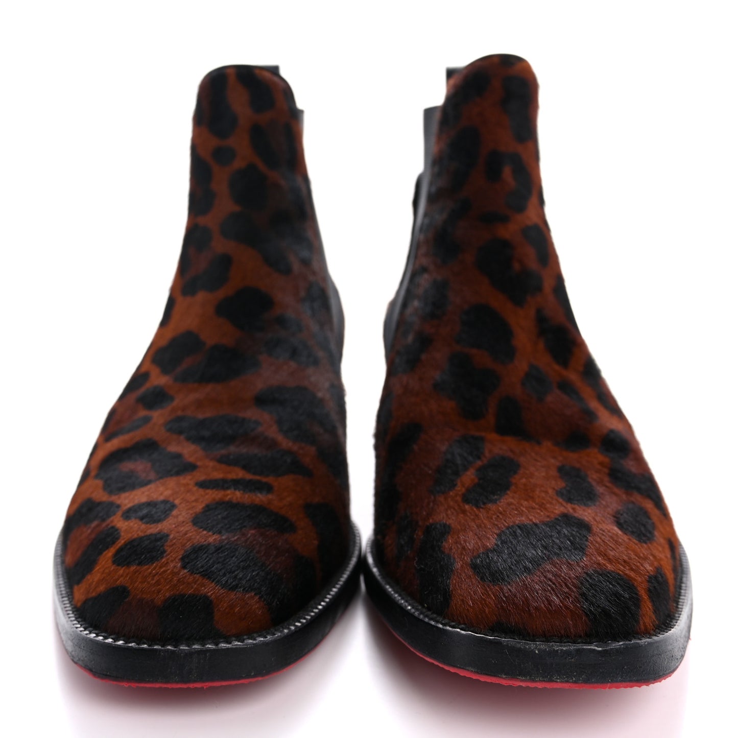 Calf Hair Leopard Print Marmada Flat Chelsea Boot 37.5 Brown