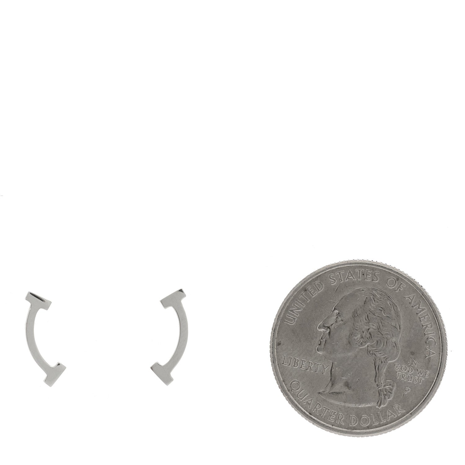 Tiffany Sterling Silver T Smile Stud Earrings 2 of 5