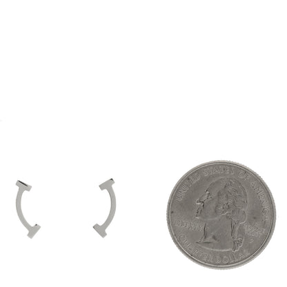 Tiffany Sterling Silver T Smile Stud Earrings 2 of 5