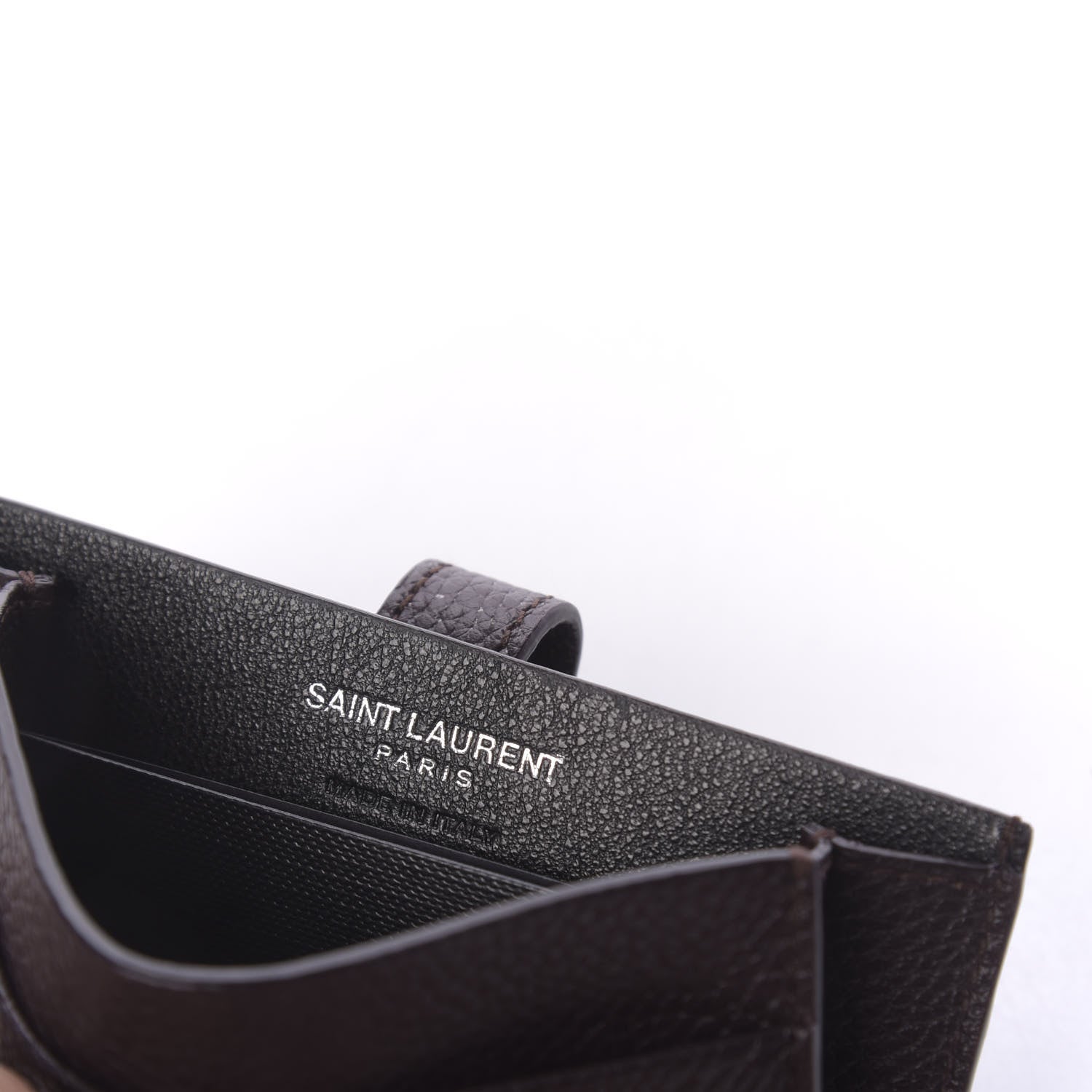 Saint Laurent Grained Calfskin Sac De Jour Souple Card Case Black Tulipe 5 of 7