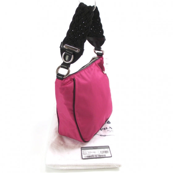 Prada Tessuto Braided Handbag Pink 3 of 10