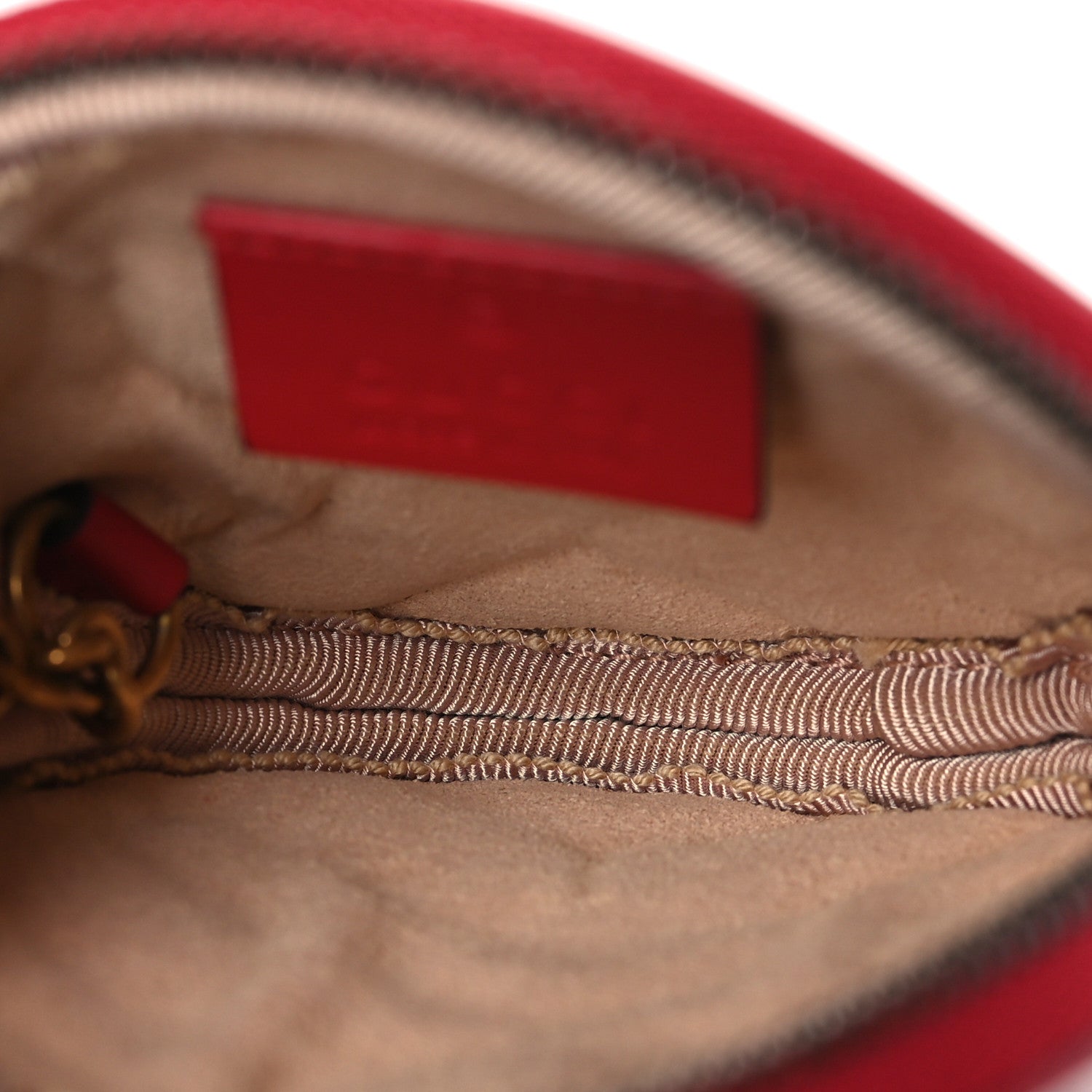 Gucci Calfskin Matelasse GG Marmont Round Coin Purse Hibiscus Red 5 of 8