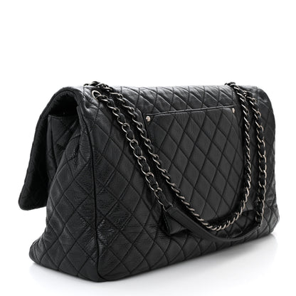 Chanel Calfskin Quilted XXL Travel Flap Bag Black 3 of 10