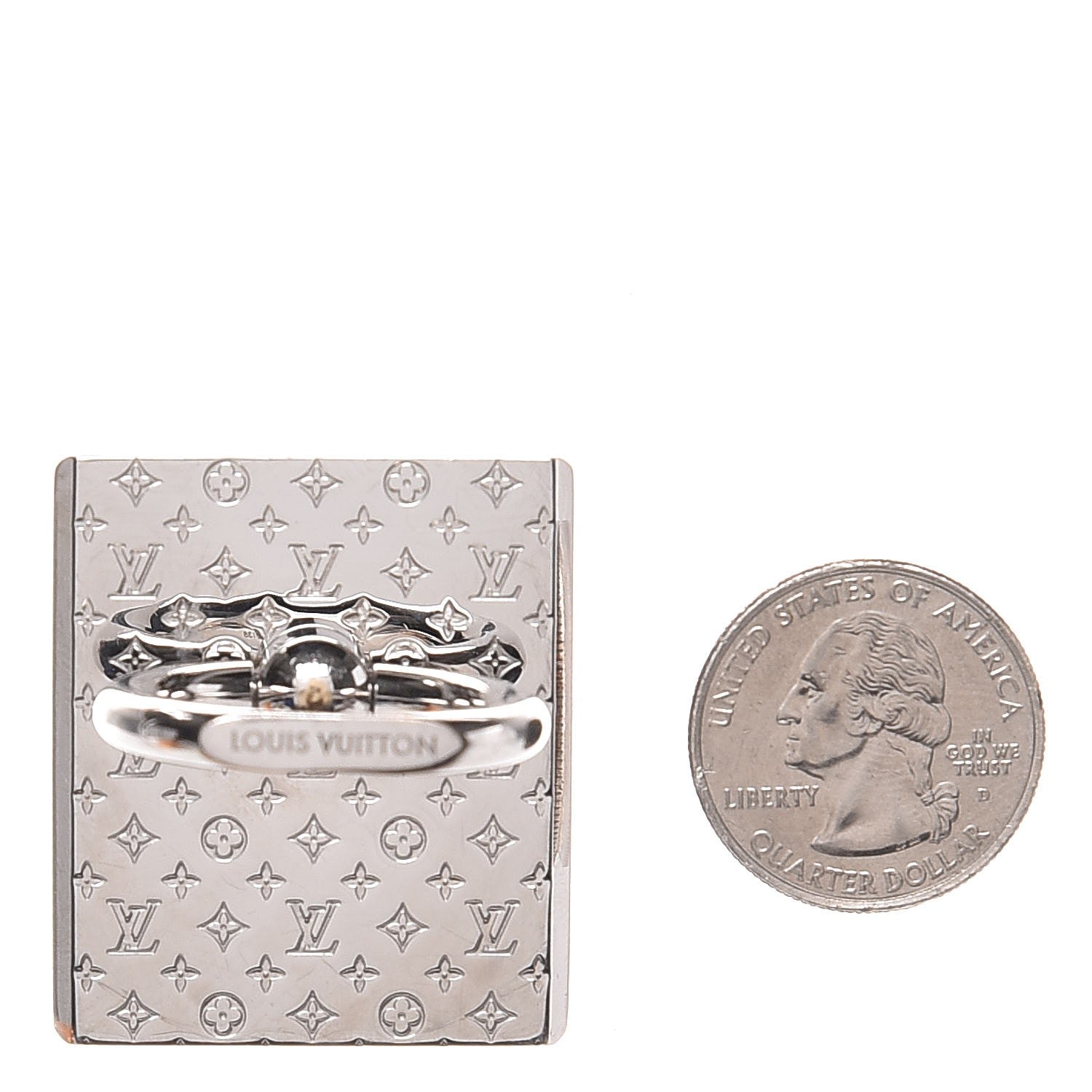 Louis Vuitton Nanogram Phone Ring Holder Silver 2 of 8