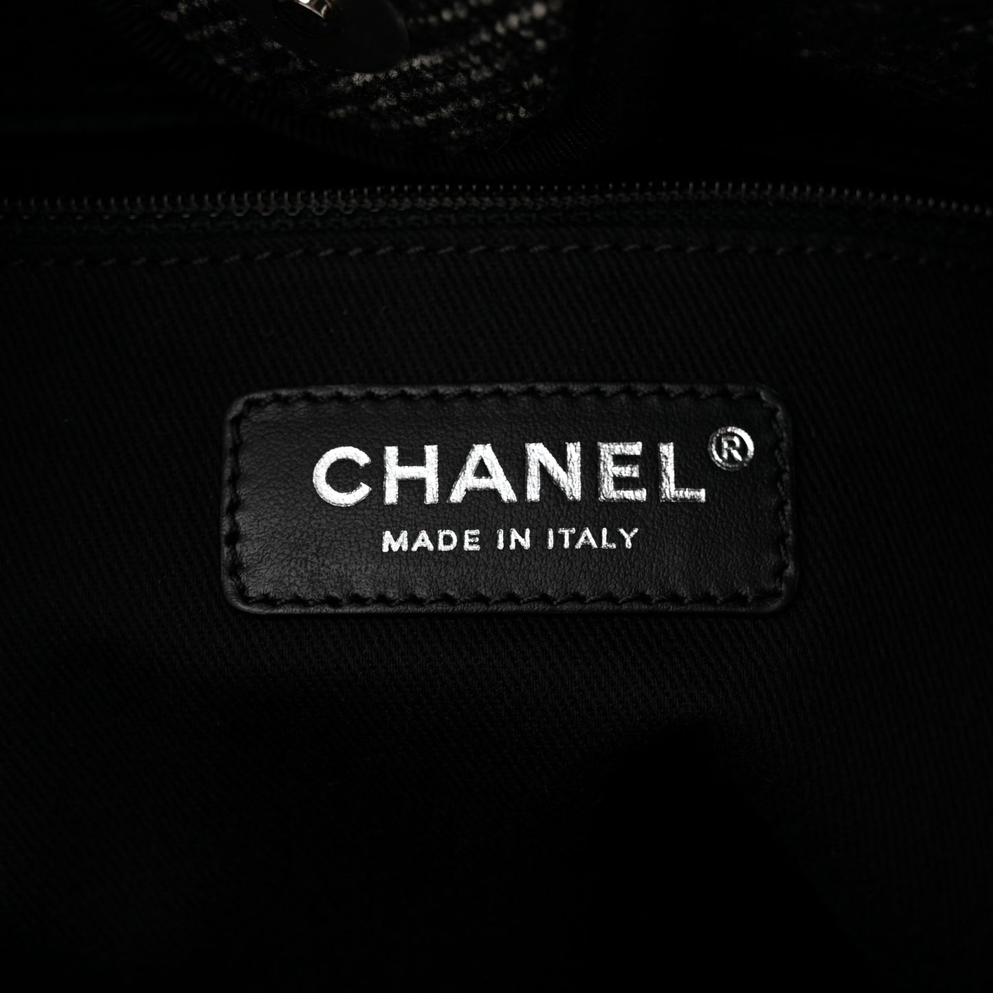 Mixed Fibers Calfskin Small Deauville Tote Black