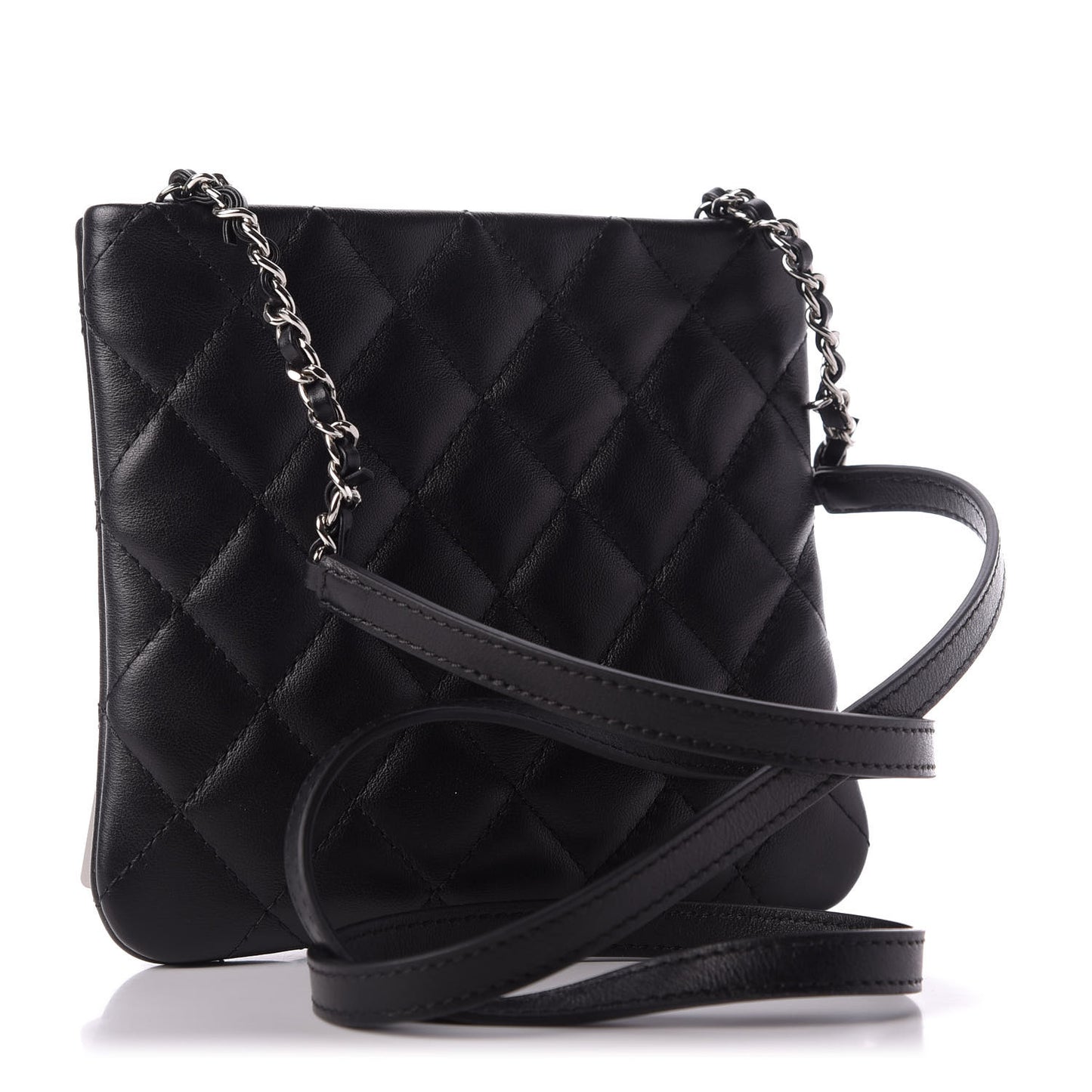 Lambskin Quilted Crossbody Bag Black