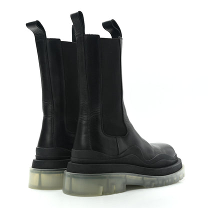 Bottega Veneta Calfskin The Tire Chelsea Boots 37.5 Black Transparent 4 of 11