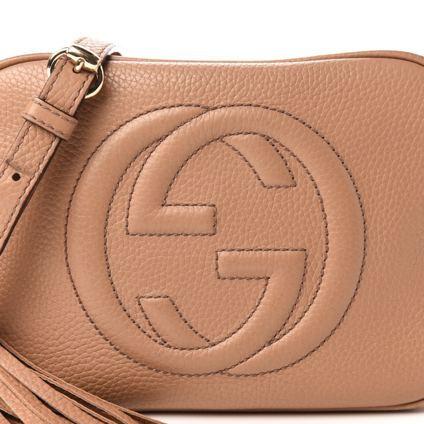 Pebbled Calfskin Small Soho Disco Bag Camelia