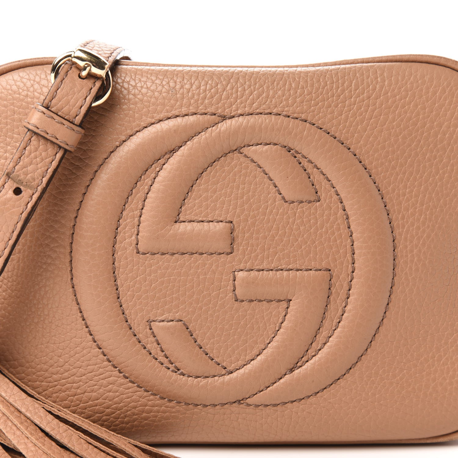 Gucci Pebbled Calfskin Small Soho Disco Bag Camelia 10 of 11