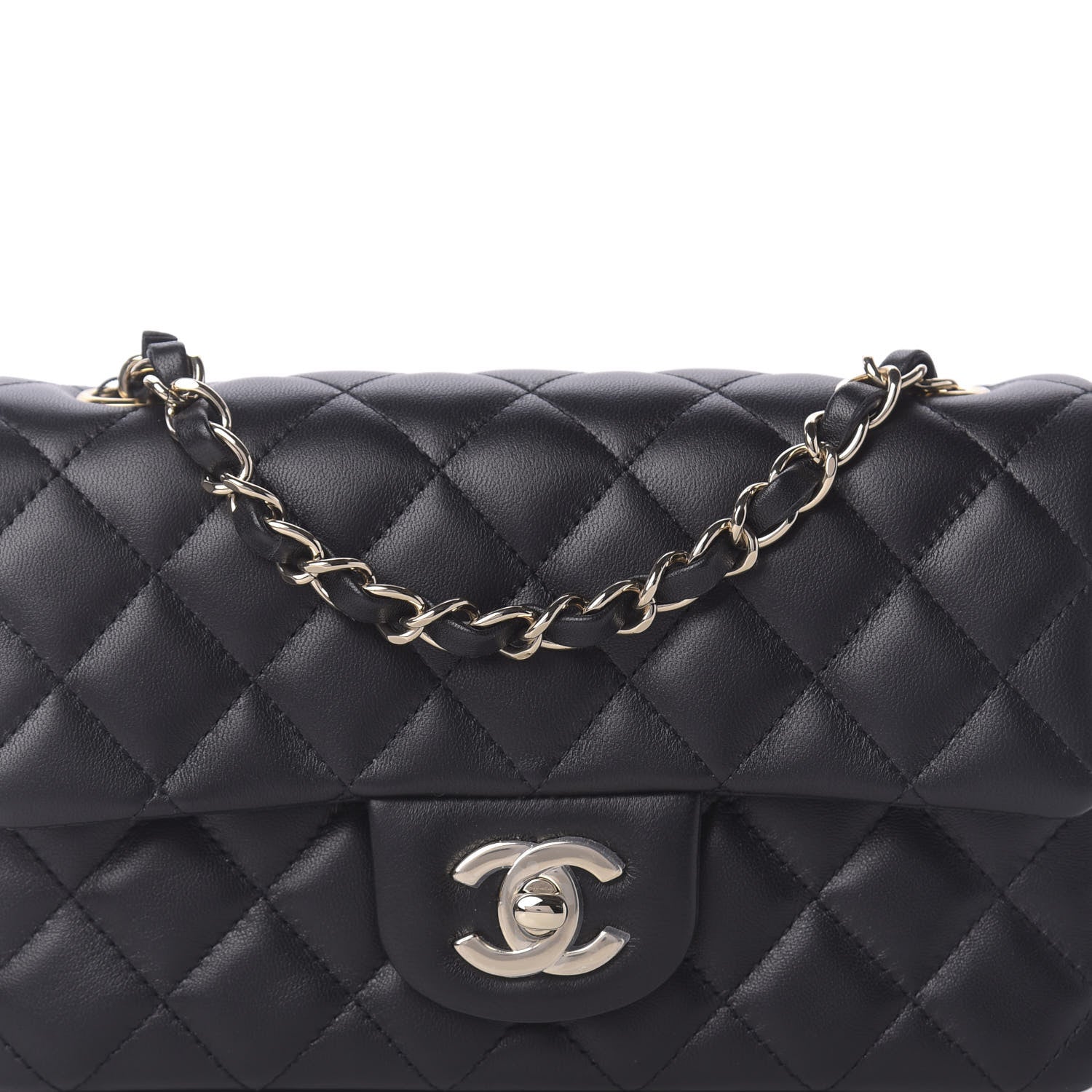 Chanel Lambskin Quilted Mini Rectangular Flap Black 10 of 11