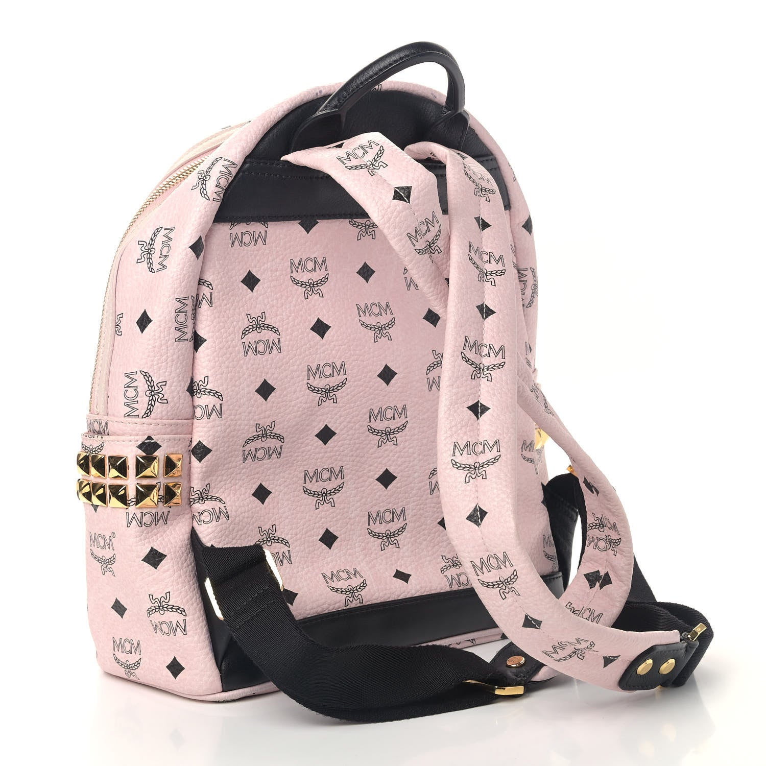 MCM Visetos Small Side Stud Stark Backpack Light Pink 2 of 8