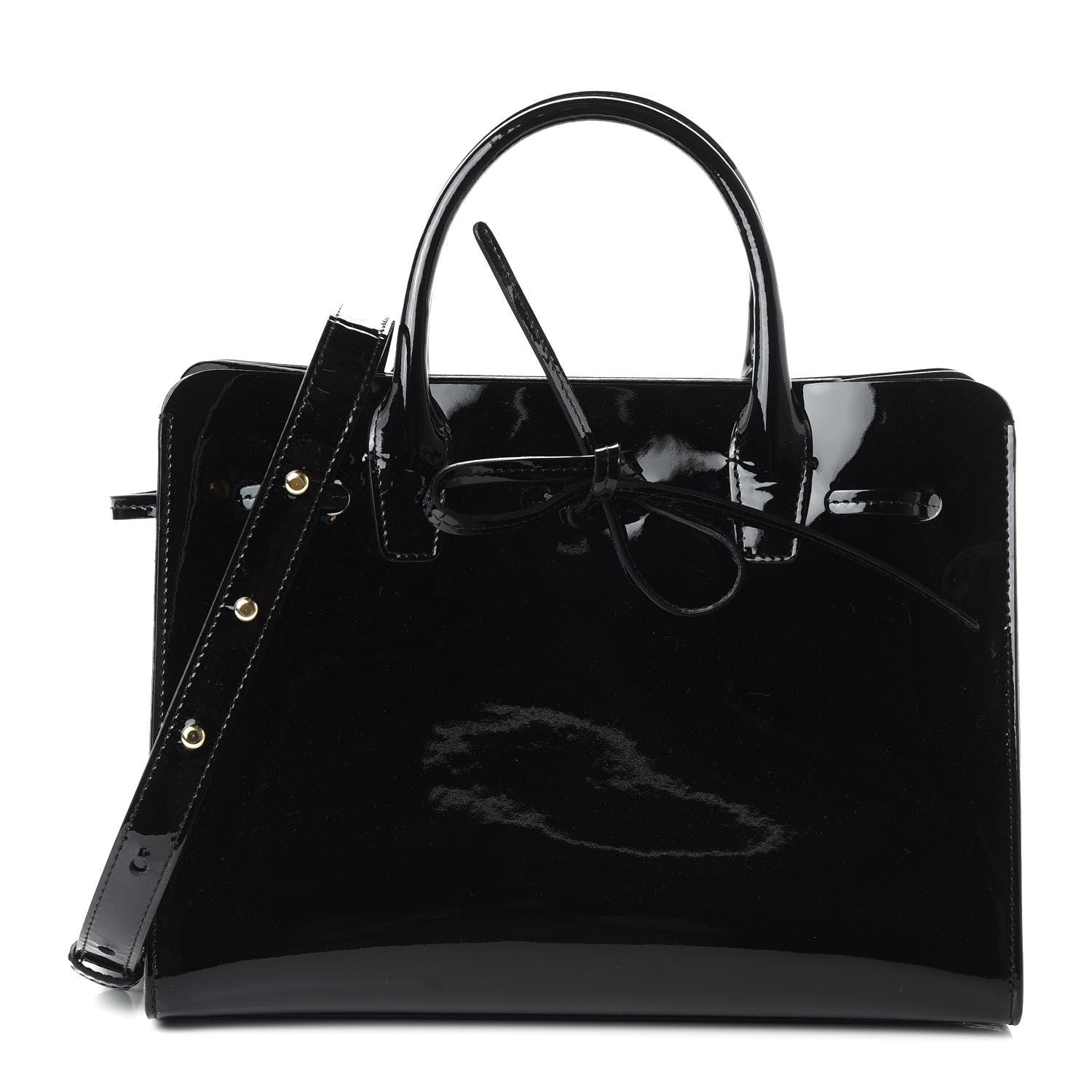 Mansur Gavriel Patent Mini Sun Bag Black 1 of 9